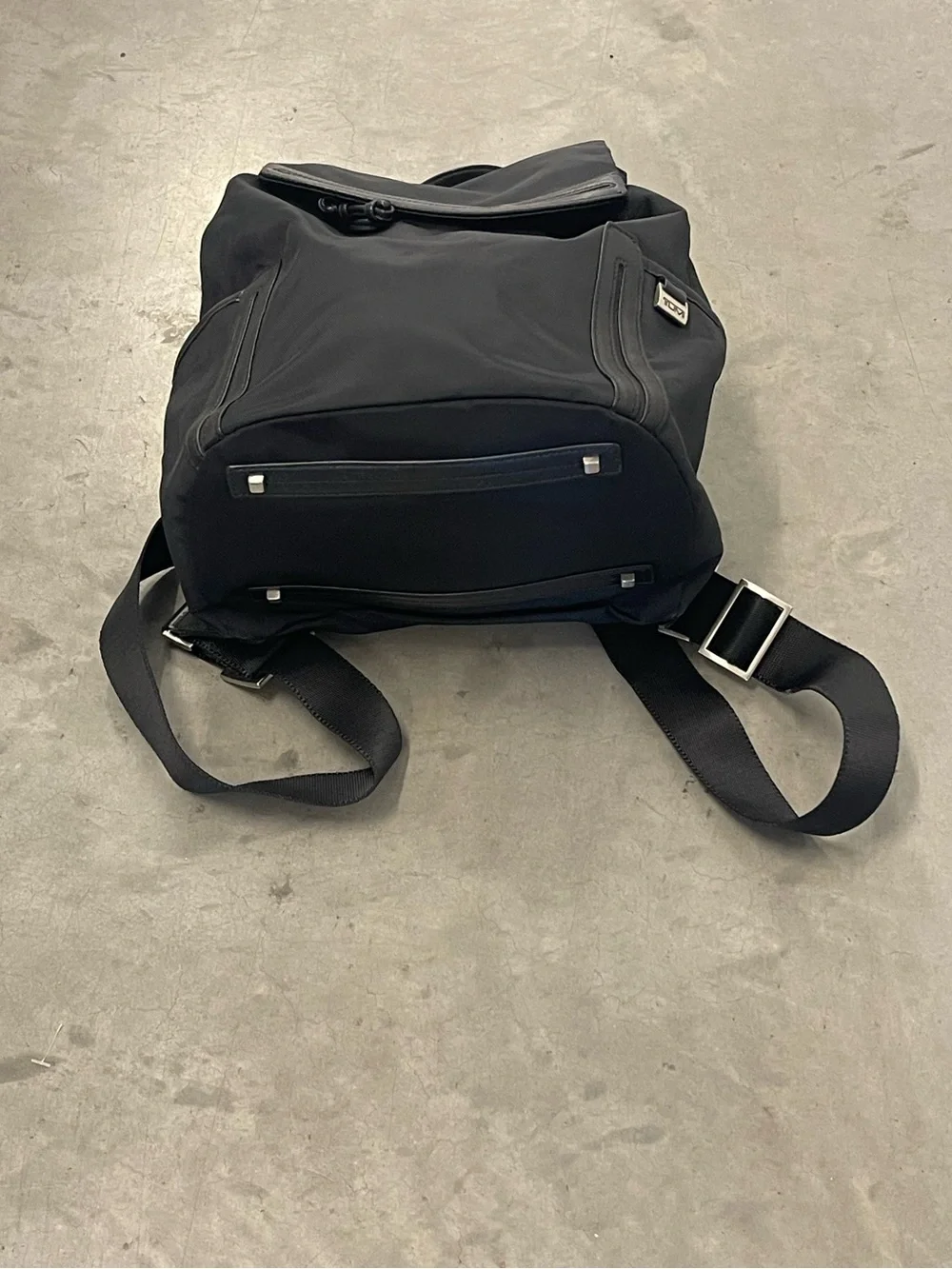 Tumi Voyageur Halle Black Nylon Leather Trim Laptop Backpack with Pouch